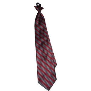 Vintage NWT PURITAN Clip On Necktie Mens Toe Red Blue Silver Striped